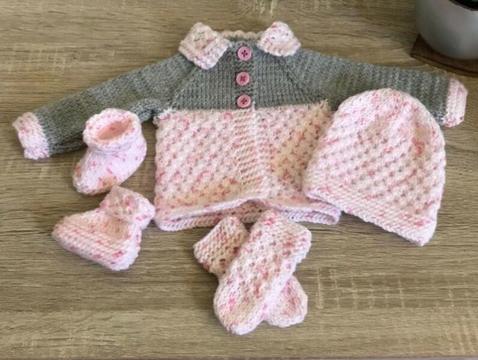 Newborn girl cardigan set