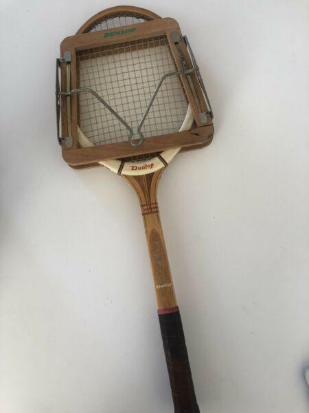 Vintage Dunlop Tennis racket with bracket