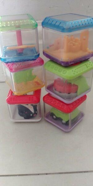 Fisher Price Peek-a-Blocks Fun Sensory Blocks (6) *reduced price*