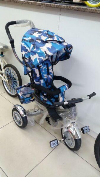 Brand New Kids 2-in-1 Pram Tricycle