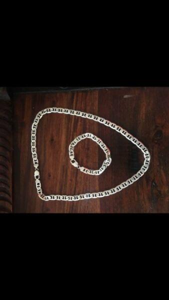 10mm Italy 925 Silver Chain and matching bracelet
