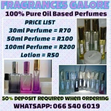 100% Pure Oil Based Perfumes
