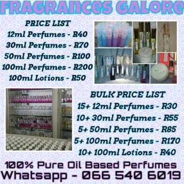 100% Pure Oil Based Perfumes