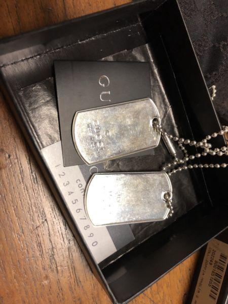 Silver dog tags