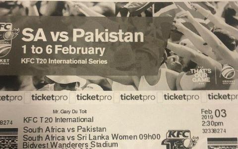 T20 Wanderers Tickets face value