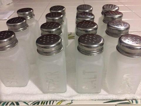 Salt and Peppers glass jars