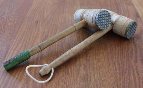 Vintage Wood Meat Hammers