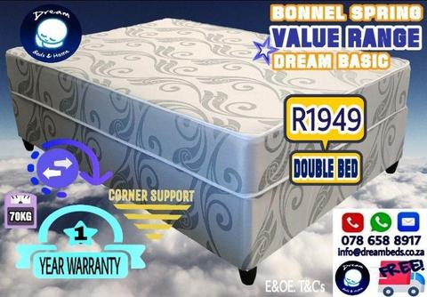 Free Delivery! Double BED set Mattress with Base R1949 Single R1749 3/4 R1849. BRAND NEW 0786588917