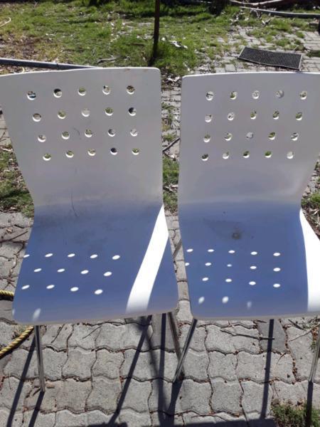 Chairs wooden white x 4