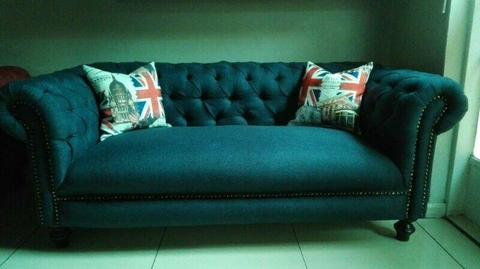 blue chesterfield 2 seater couch for sale