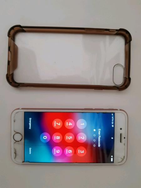 iPhone 6S 16 GB + charger + cable + Screen protector (cracked but still can use) +Cover