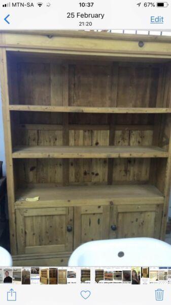 Oregon pine shelf with storage under