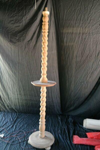 turned wooden lamp stand