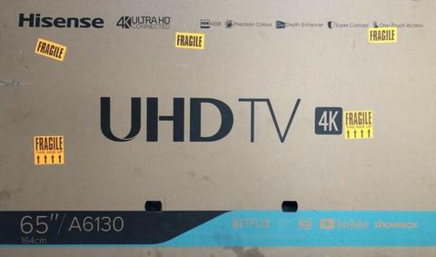 Tv’s Dealer: HISENSE 65” HDR SMART 4K ULTRA HD LED NEW WITH WARRANTY