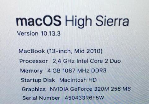 Apple Macbook 13” mid 2010/White