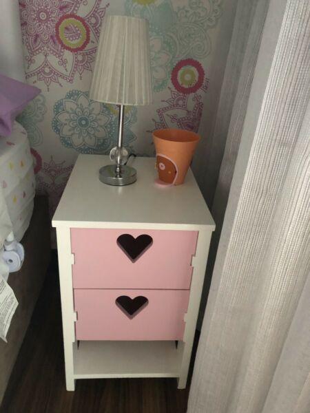 Girls bed side table