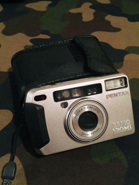 Two Pentax Espio compact point and shoot film cameras