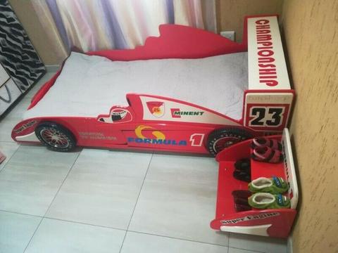 Kids racing car bed
