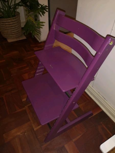 Plum Stokke Trip Trap Chair and baby set