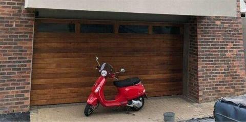 Double wooden garage door