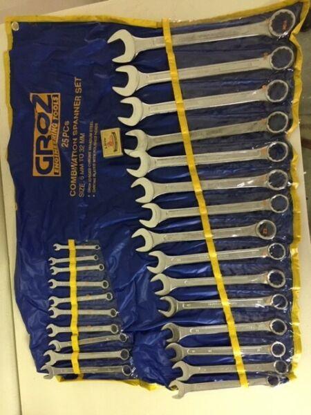 Groz Flat and Ring Spanner set