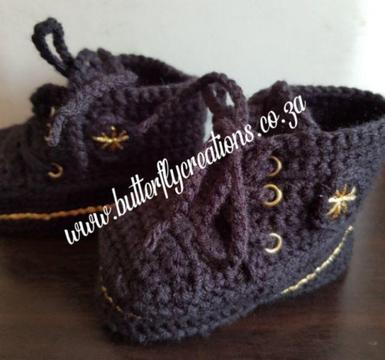 Crocheted baby sneakers, Ideal baby shower gift!