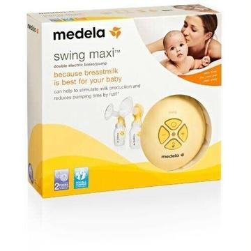 Medela Swing Maxi Double Breastpump, Calma Teat and Sterilising bags