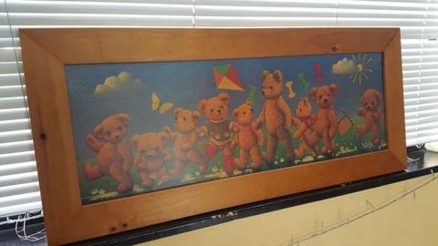 Children's teddy bear picnic bedroom picture
