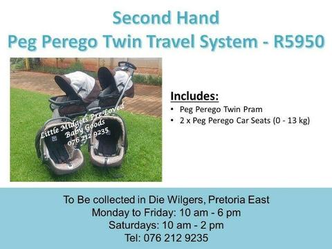 Second Hand Peg Perego Twin Travel System