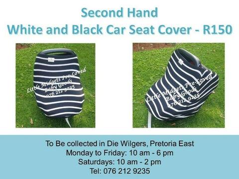 Second Hand White and Black Car Seat Cover