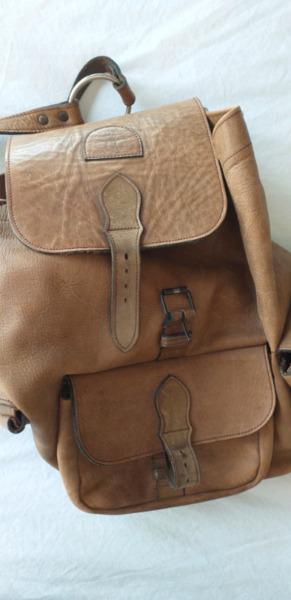 Genuine leather backpack rucksack  