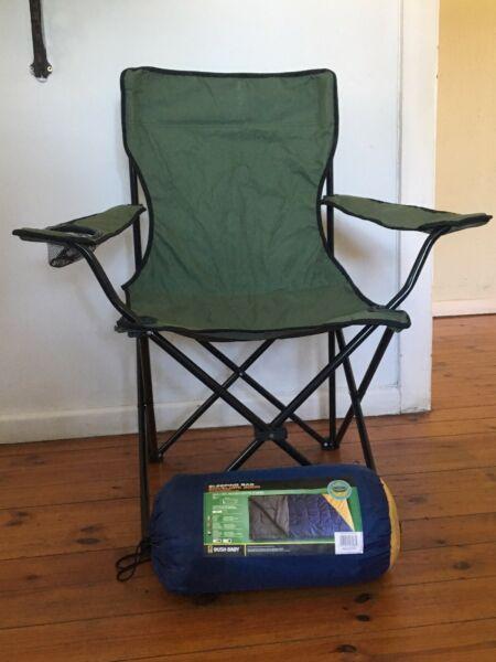 Camping chair and Sleeping bag 