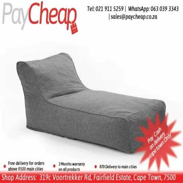 Leatherette Fabric Adult Armless Comfortable Beanbag/Chair Grey 