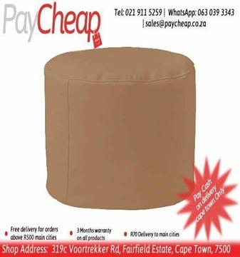 Leatherette Fabric Adult Ottoman Comfortable Beanbag/Chair Brown 