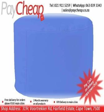 Leatherette Fabric Adult Ottoman Comfortable Beanbag/Chair Royal Blue 