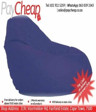 Leatherette Fabric Kiddieâ€™s Teardrop Comfortable Beanbag/Couch Blue 