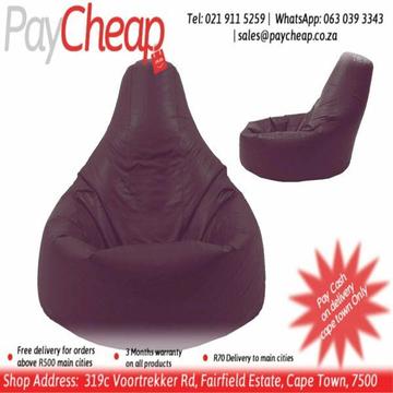 Leatherette Fabric Adultâ€™s Teardrop Comfortable Beanbag Purple 