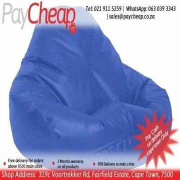 Leatherette Fabric Kiddie Couch Comfortable Beanbag/Chair Royal Blue 