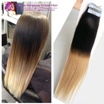 Ombre style tape in hair  