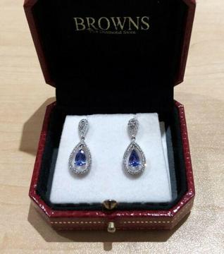 Ladies Tanzanite and Diamond Earrings (from Browns) 