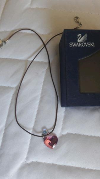Swarovski pink heart necklace 