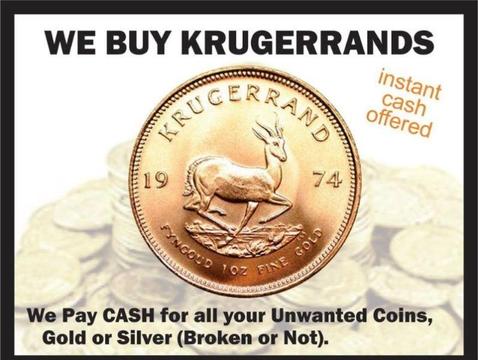 $$$ KRUGERRANDS WANTED $$$ SCRAP GOLD AND SILVER WANTED $$$ 