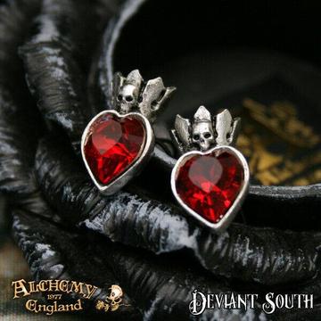 Alchemy Gothic E379 Claddagh Heart stud earrings (pair) 