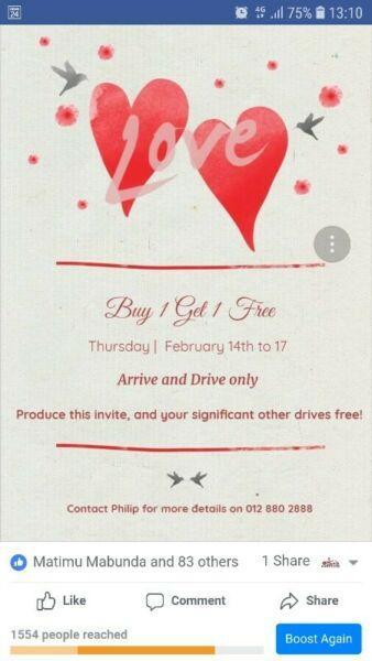 Buy 1 get 1 Free Valentine's Weekend at the Kartzone - Karting Circuit 