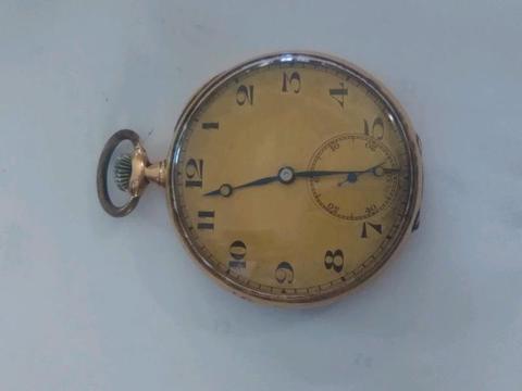 Vintage, nearly antique, Gold Pocket Watch 14 ct . 