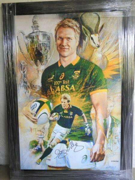 Jean De Villiers framed and signed limited edition print 