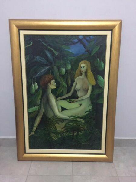 Adam and Eve beautiful painting. Montana. R 3500 