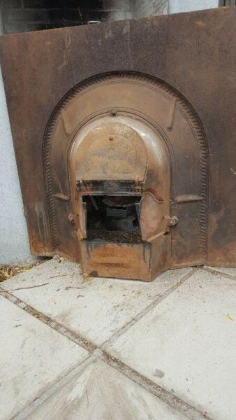 Vintage cast iron fireplace surround 