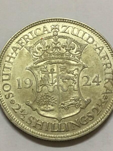 1924 SA Union 2 1/2 Shillings. ( XF 40 )  