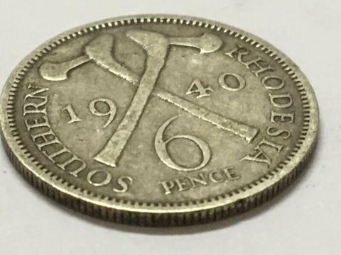 Southern Rhodesia 6 pence dated 1940 ( XF 40 )  